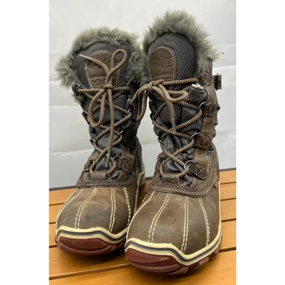 PAJAR Adelaide Women's Snow Boots Waterproof Brown/Gray Size 8-8.5 - Picture 2 of 10